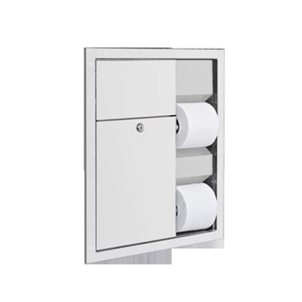 Ajw AJW U865H Dual Stall Toilet Tissue Dispenser & Sanitary Napkin Disposal With Grab Bar
